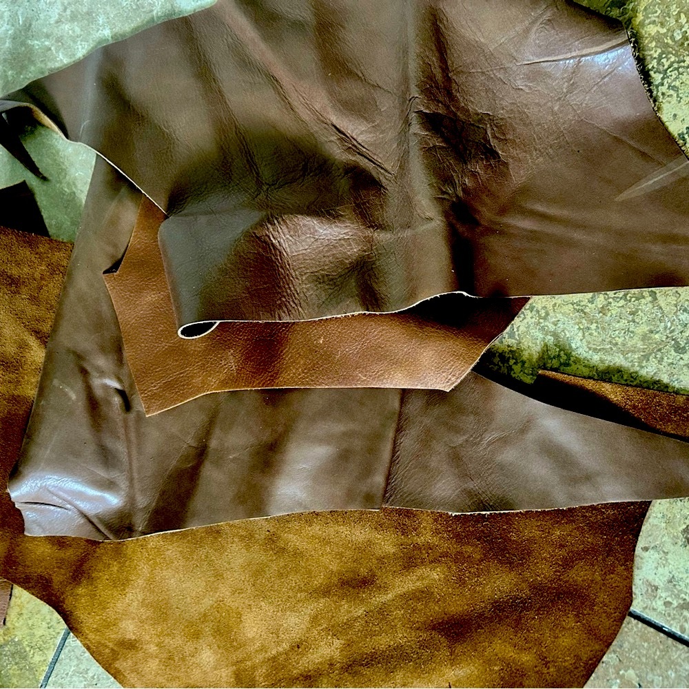 #3C- Leather remnants pieces perfect for crafting